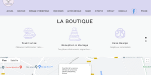 Impression écran du site de l'adresse sucrée