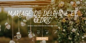 Impression écran du site de mariage de Delphine et Cédric